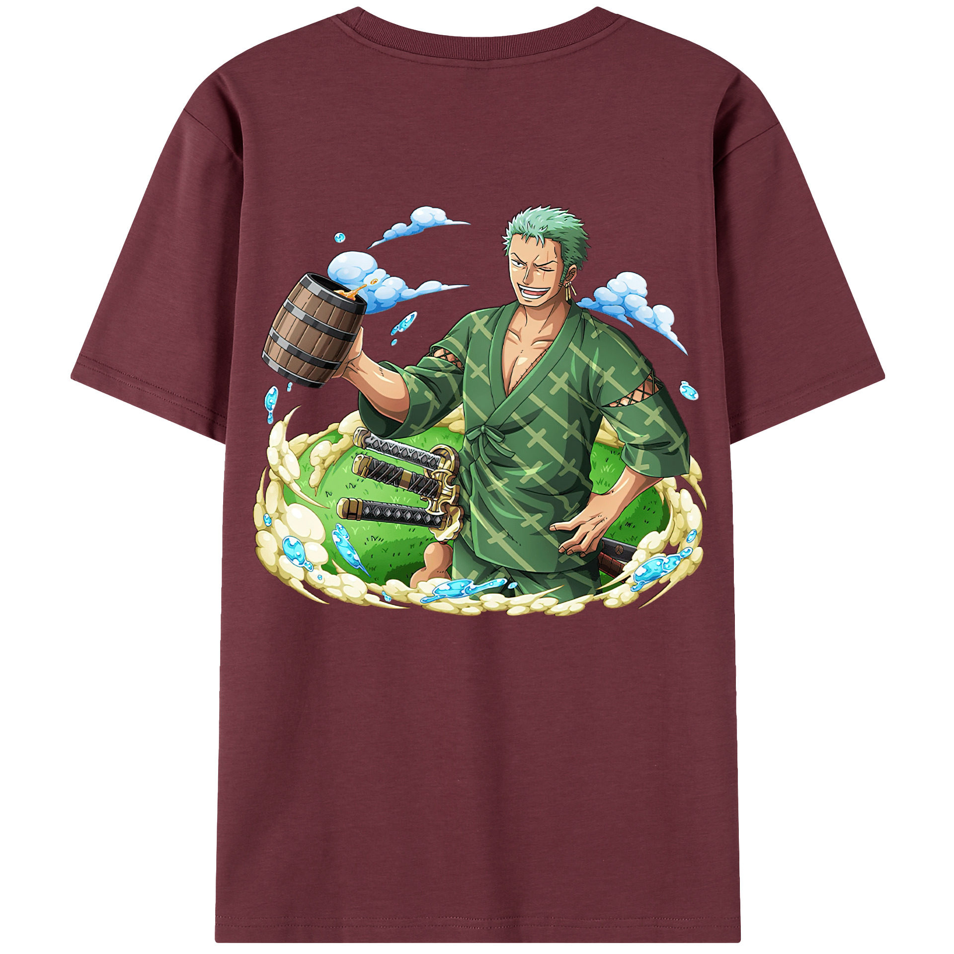 ワンピース ロロノア・ゾロ ONE PIECE Roronoa Zoro 綿100％半袖Tシャツ（背面プリント）
